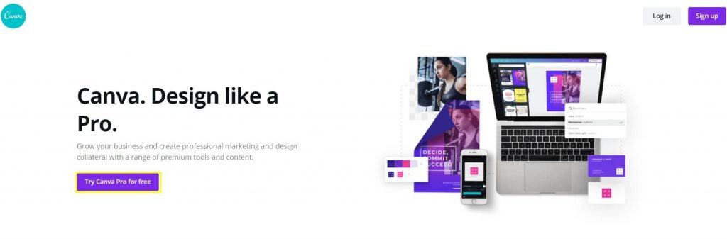Goes to Canva Premium Landing Page