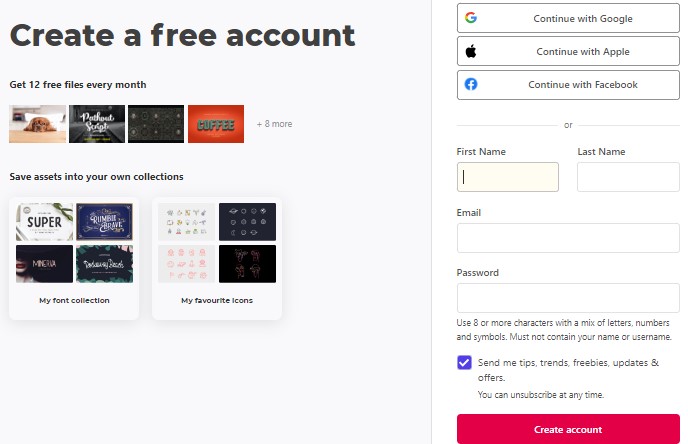 Create a free account